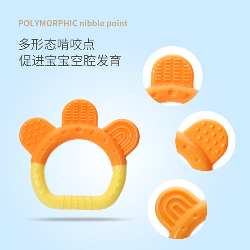 Baby teething stick food grade fruit full silicone baby bite happy toy fruit teether primary teeth training