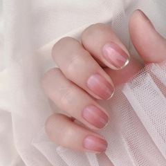 French Graduated Bare Pink Nail Stickers, Wearable Nail Tabs, Complete Nail Art, Waterproof Removable Nail Stickers