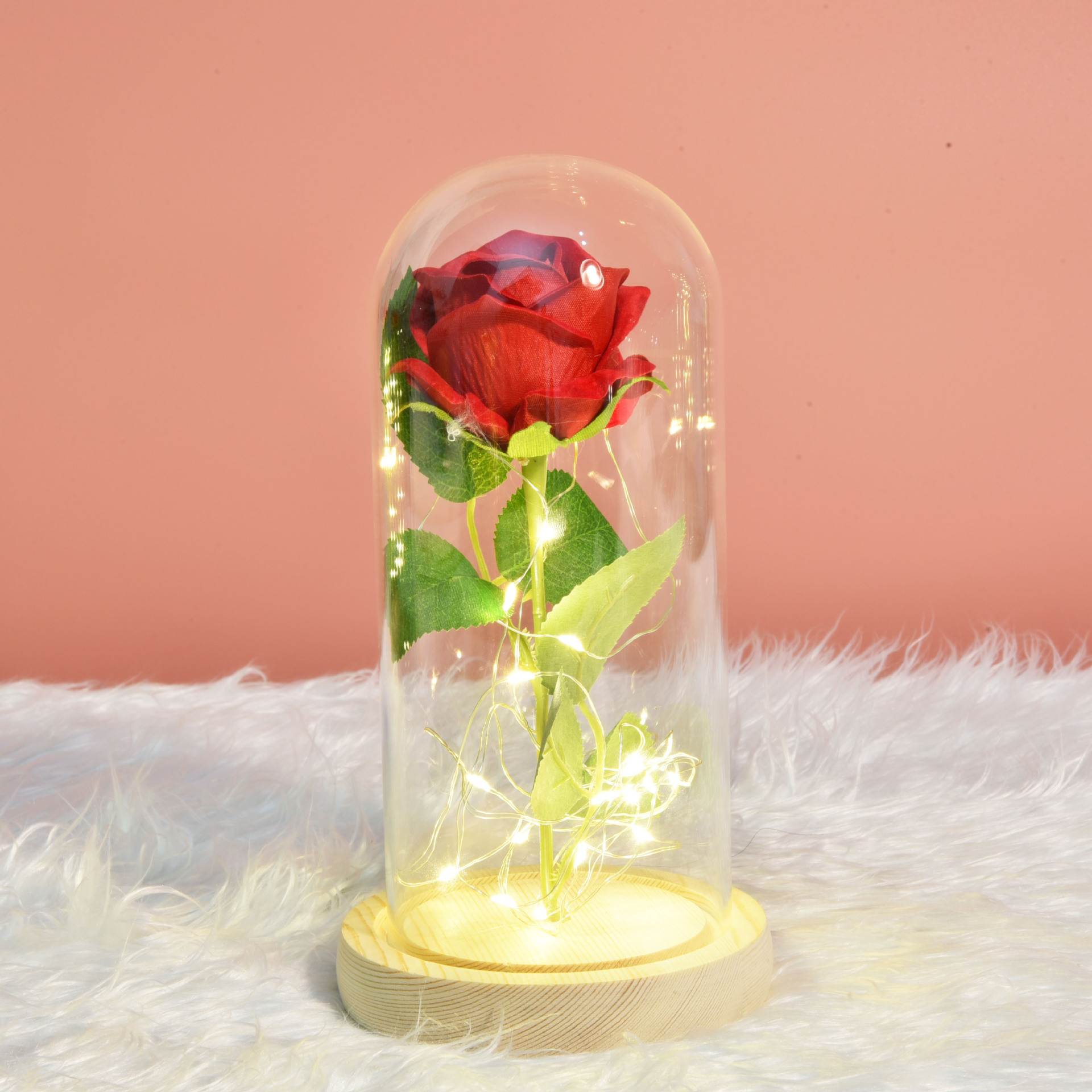 Transfronterizo Pequeño Príncipe Rosa artificial 24K hoja de oro rosa de cristal de luz LED de San Valentín regalo de Navidad