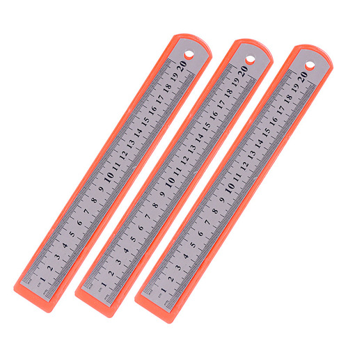 Office supplies stainless steel ruler 20cm30cm ruler thick 0.5mm manufacturer wholesale metal measuring ruler