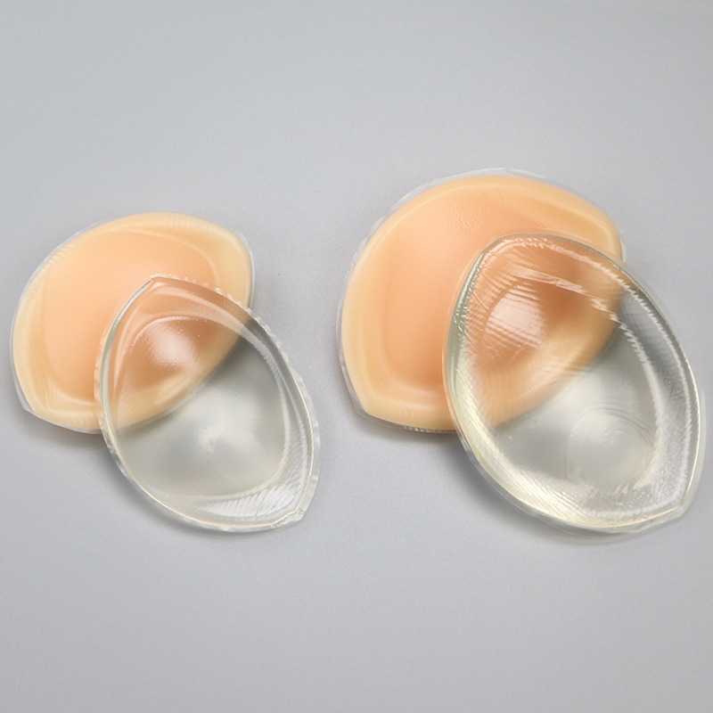 Silicona pecho pad insertar transparente engrosada invisible push up triángulo pecho pad de silicona falso pecho pad sujetador insertar ropa interior pad