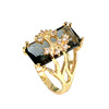 Rectangular stone inlay, retro zirconium, fashionable ring, wish, Amazon, European style, ebay, wholesale
