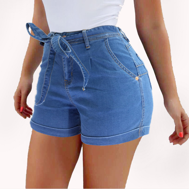 Verano hip lifting Slim lavado Denim mujeres shorts de alta elasticidad Amazon eBay estación independiente deseo comercio exterior en stock