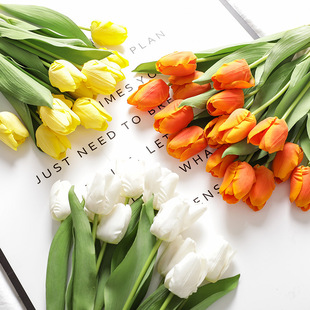 Feel moisturizing tulip simulation flower home decoration bonsai flower arrangement fake flower photography props cross -border wholesale