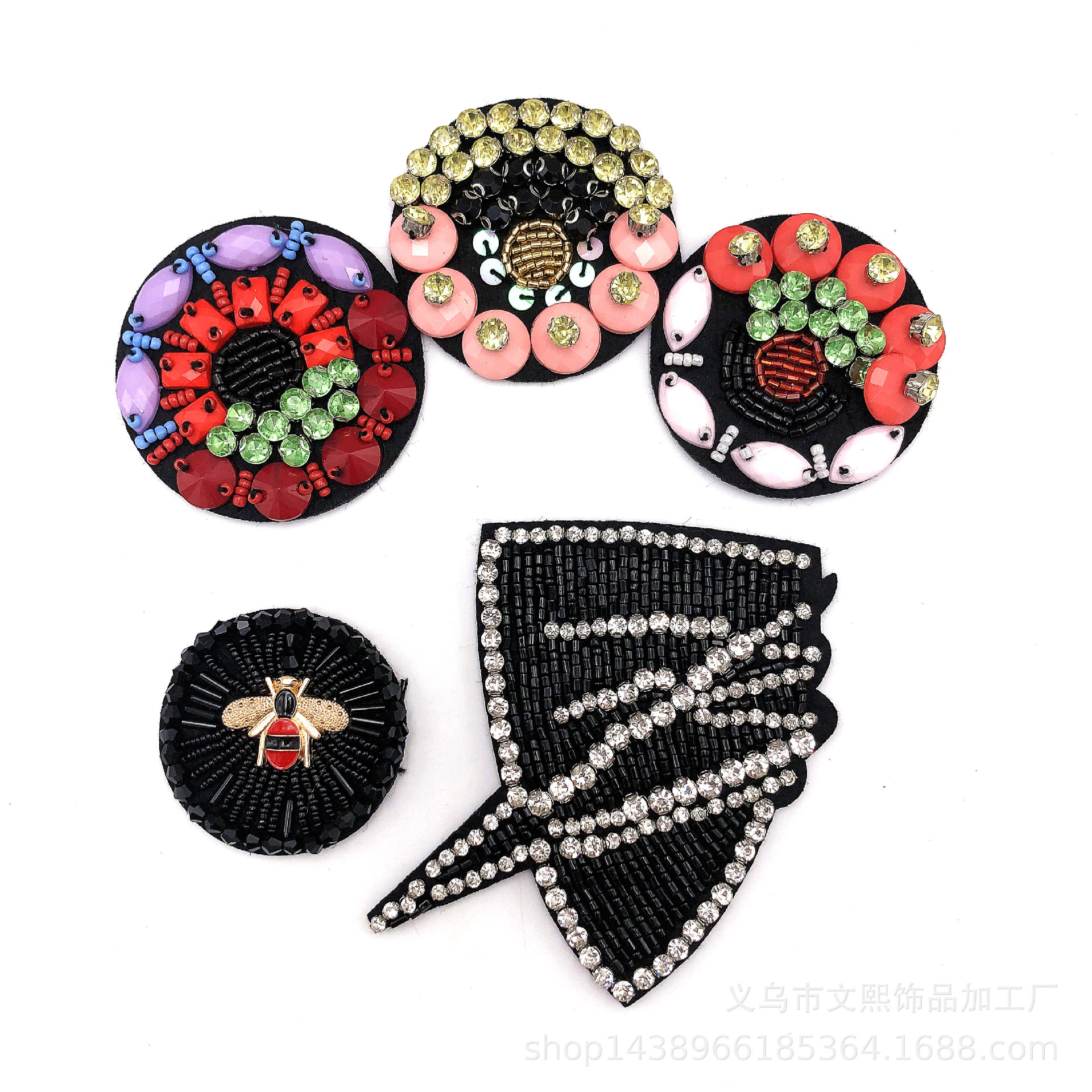 厂家 新款时尚 钉珠圆圈布贴服装鞋包辅料DIY装饰配件