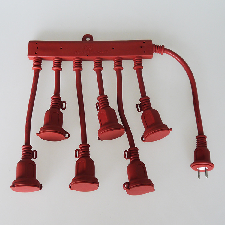 1拖6彩色电源延长线 智能家用多功能电源线 厂家批发 量大从优