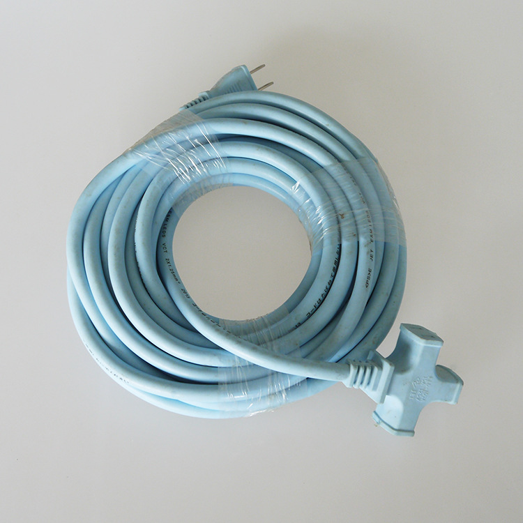 蓝色家用三孔电源线插头 电源公母延长线 厂家直供量大从优
