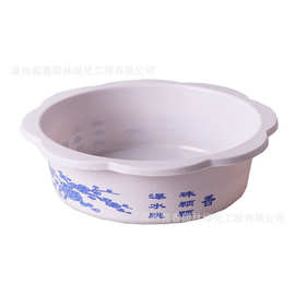 水仙碗莲水培花盆简约塑料印花仿陶瓷铜钱草一叶莲不漏水无孔容器