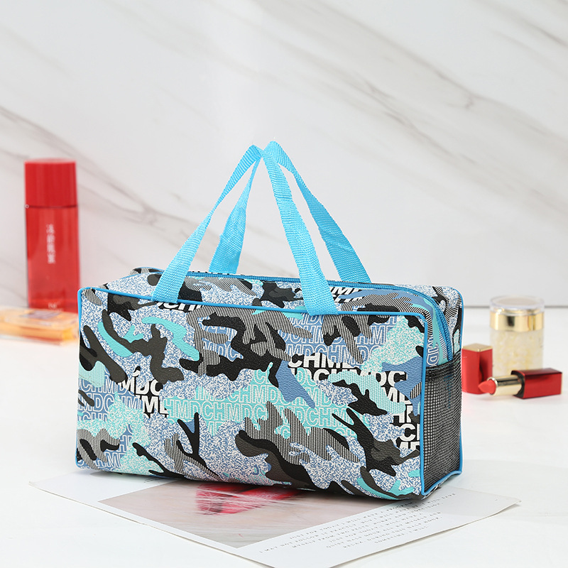 Retro de gran capacidad de camuflaje bolsa cuadrada de almacenamiento de cilindro bolsa de lavado de hombres y mujeres viajes al aire libre Plaza pequeña bolsa de baño suministro directo