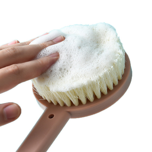 Long-handled massage shower brush, 2-in-1 soft bristle shower scrub, household bath scrub, back scrubber, bath brush with hanging function, wholesale shower brush