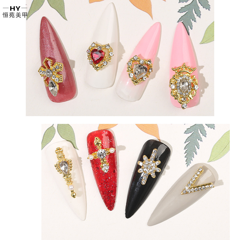 Transfronteriza nueva aleación de uñas de metal accesorios de la joyería ZIRCON varita de diamante transparente herramienta de uñas accesorios de diamante al por mayor