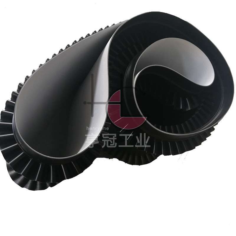 henryone工厂店黑色pvc裙边挡板输送带提升机皮带爬坡传送带可订