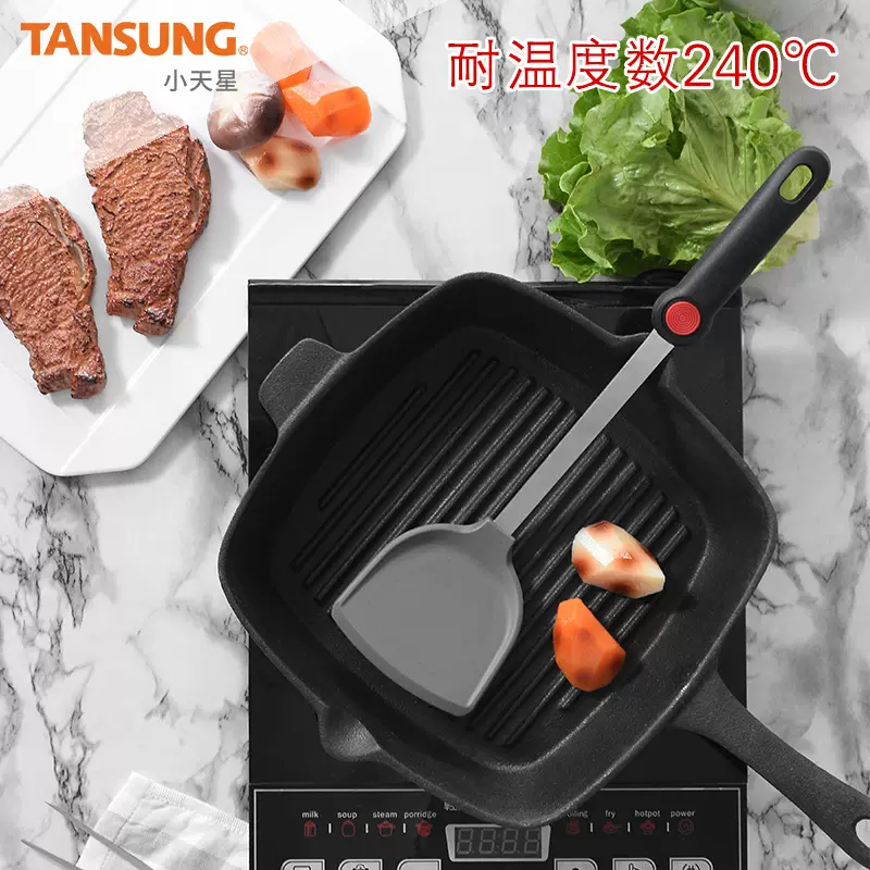 现货硅胶铲硅胶厨具 红点不锈钢硅胶密铲 不粘锅铲厨房用品批发