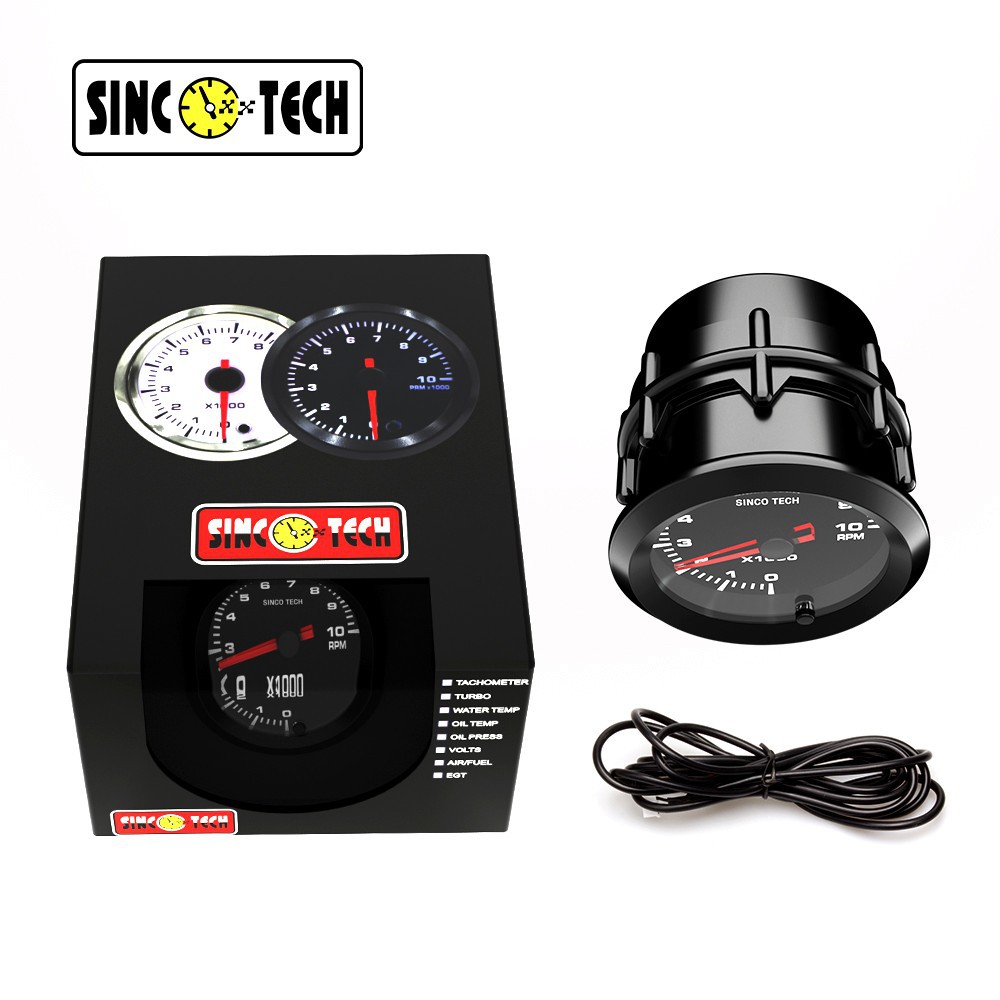 SINCOTECH motor paso a paso de alta velocidad de 2 pulgadas de 7 colores LED reloj digital Reloj de carreras negro 52mm DO636