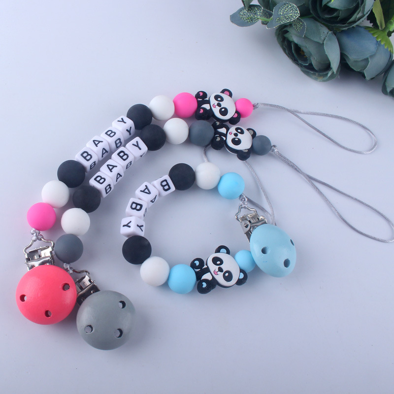 Comercio exterior caliente chupete cadena suministros para bebés chupete de silicona clip anti-perdido cadena Amazon mordedor cadena anti-caída