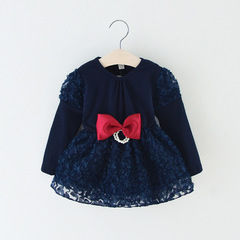 2024新款秋裝韓版公主裙蝴蝶結女童裙 廠家 跨境貨源織里童裝