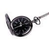 Retro black fashionable quartz women's pocket watch, men's necklace, punk style