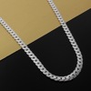 Necklace, chain hip-hop style, suitable for import, silver 925 sample, simple and elegant design, European style