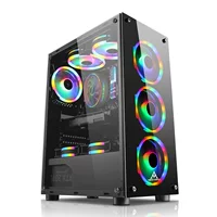 Корпус ПК Aurora, закалённое стекло с двух сторон, поддержка ATX, USB 3.0
