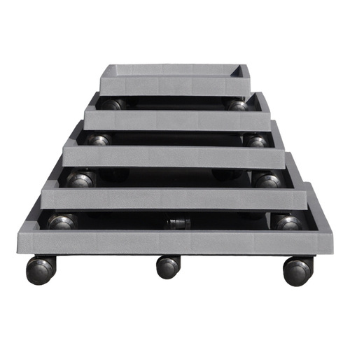 Square movable planter tray with plastic thickened base and swivel casters, square resin tray with wheels planter