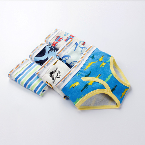 Children's briefs European and American pure cotton threaded baby boy underwear for small and medium-sized children cartoon breathable boy shorts wholesale