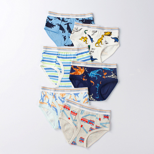 Children's briefs European and American pure cotton threaded baby boy underwear for small and medium-sized children cartoon breathable boy shorts wholesale