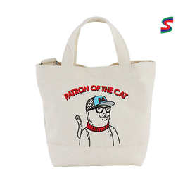 新青年印花帆布包定制logo 日本卡通环保包猫咪图案的全棉手提袋