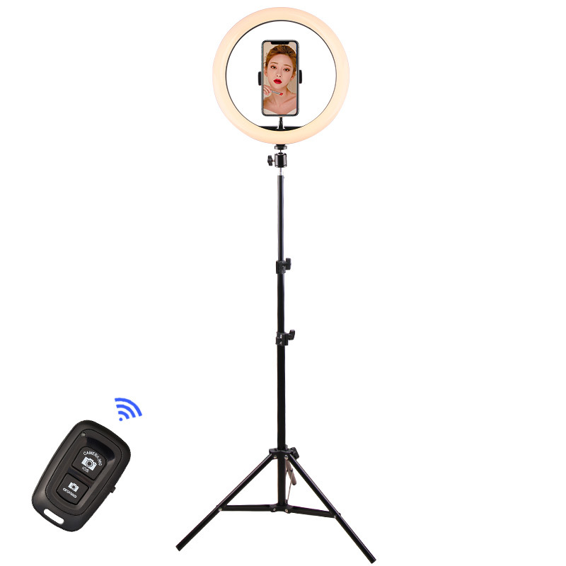 Mobile Live llenar luz traje selfie soporte trípode ancla belleza luz transfronteriza anillo de 12 pulgadas luz de iluminación