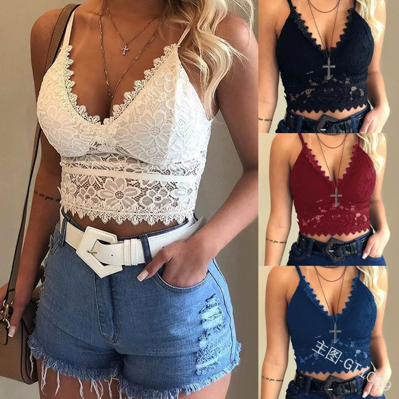 Sexy lace bra top, wireless bra, underwear, thin strap, backless