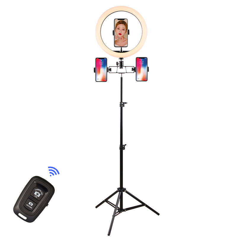 Mobile Live llenar luz traje selfie soporte trípode ancla belleza luz transfronteriza anillo de 12 pulgadas luz de iluminación