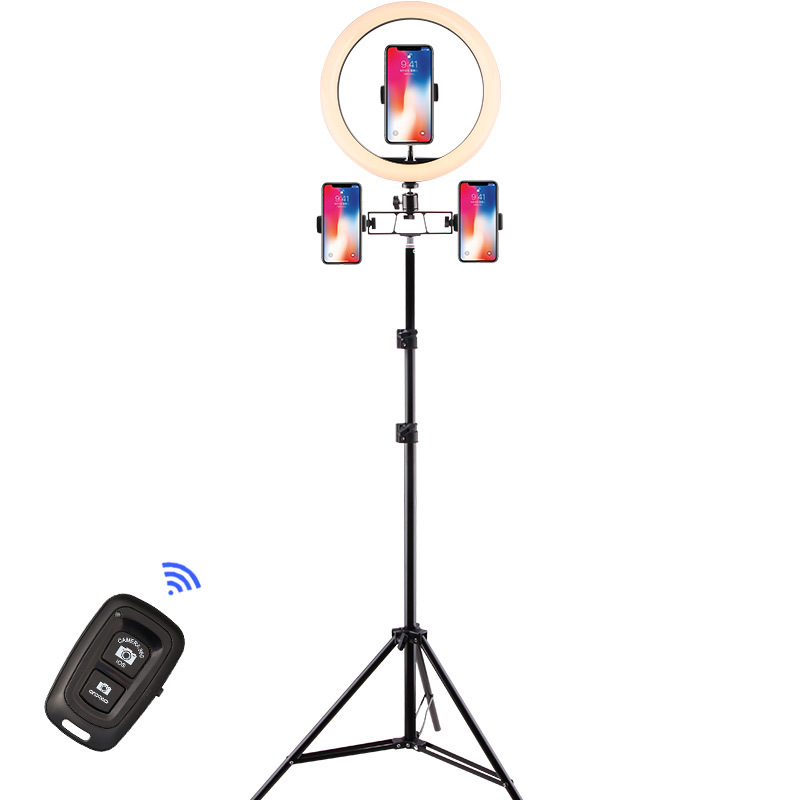 Mobile Live llenar luz traje selfie soporte trípode ancla belleza luz transfronteriza anillo de 12 pulgadas luz de iluminación