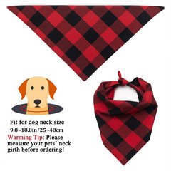 Amazon pet bib bib triangular bib red plaid dog handkerchief cotton and linen cross-border scarf wholesale