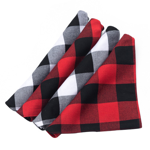 Amazon pet bib bib triangular bib red plaid dog handkerchief cotton and linen cross-border scarf wholesale