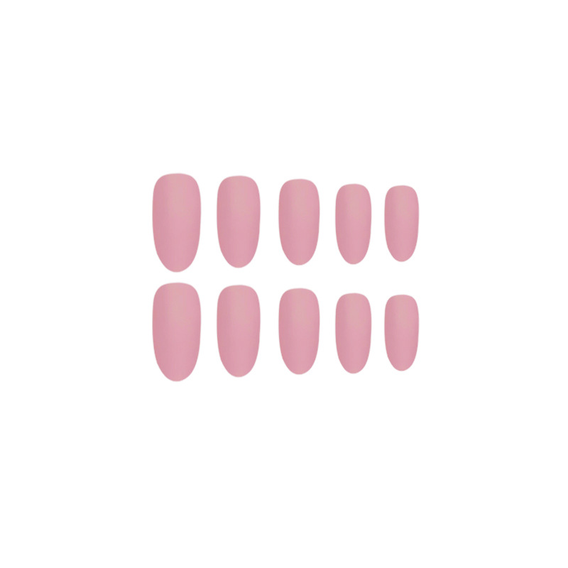 24 piezas de parche de uñas ovales ultra delgadas, parche de uñas falsas mate, polvo claro esmaltado, manicura europea y americana.