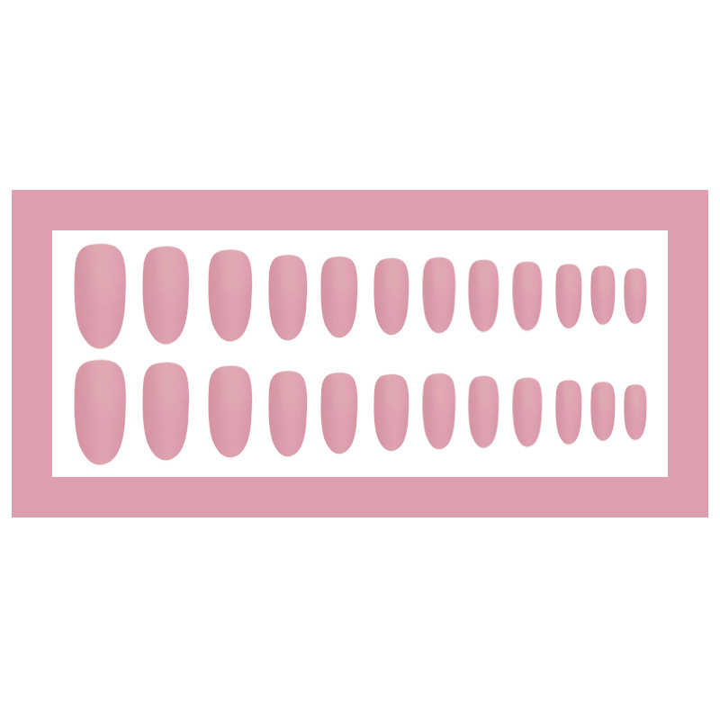 24 piezas de parche de uñas ovales ultra delgadas, parche de uñas falsas mate, polvo claro esmaltado, manicura europea y americana.