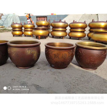 专业可定铸铜缸 做旧花盆鱼缸 雕花不同规格铜大缸