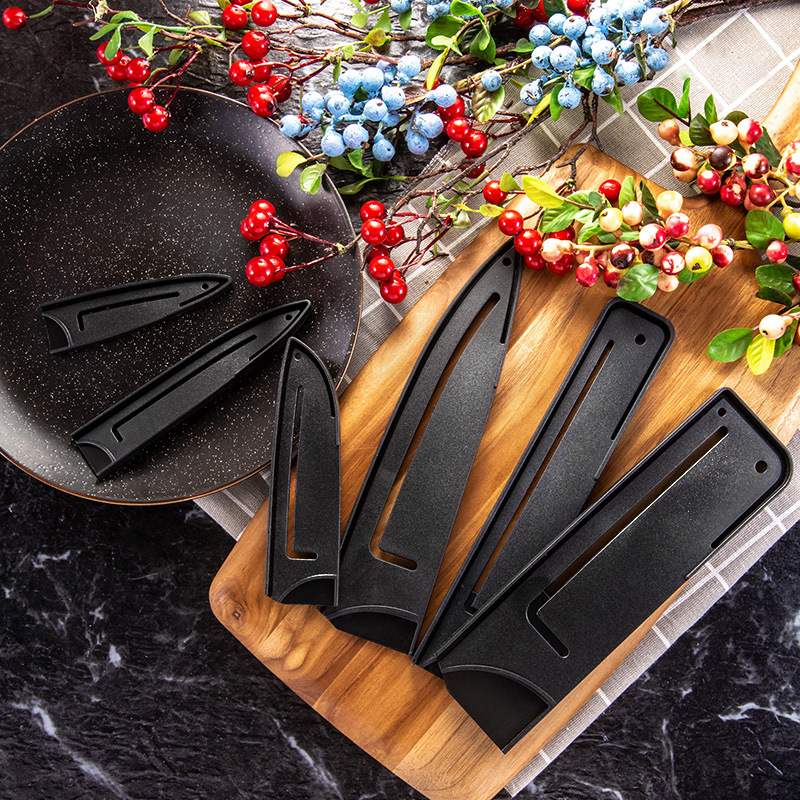 Scabbard Black Plastic Knife Cover 3.5\6\8 inch Chef Knife Vegetable Knife Protective Cover Fruit Knife Universal Knife Cover
