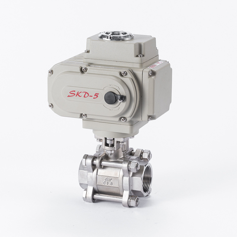 电动三片式内螺纹球阀Q911F-16P/25电动头执行器机构SKD-05 16 30
