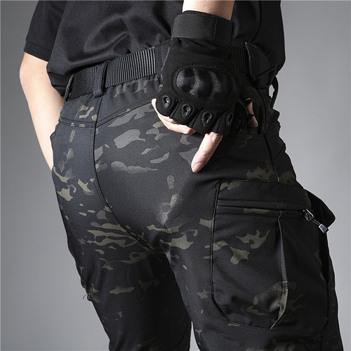 Archon IX7 soft shell plus velvet tactical trousers men's thickened warm waterproof military training pants outdoor overalls