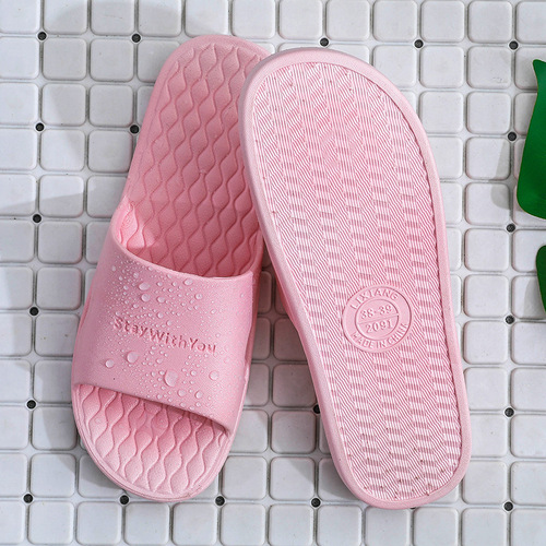 New couple cute home supermarket plastic slippers summer hotel bathroom bath soft sole non-slip sandals
