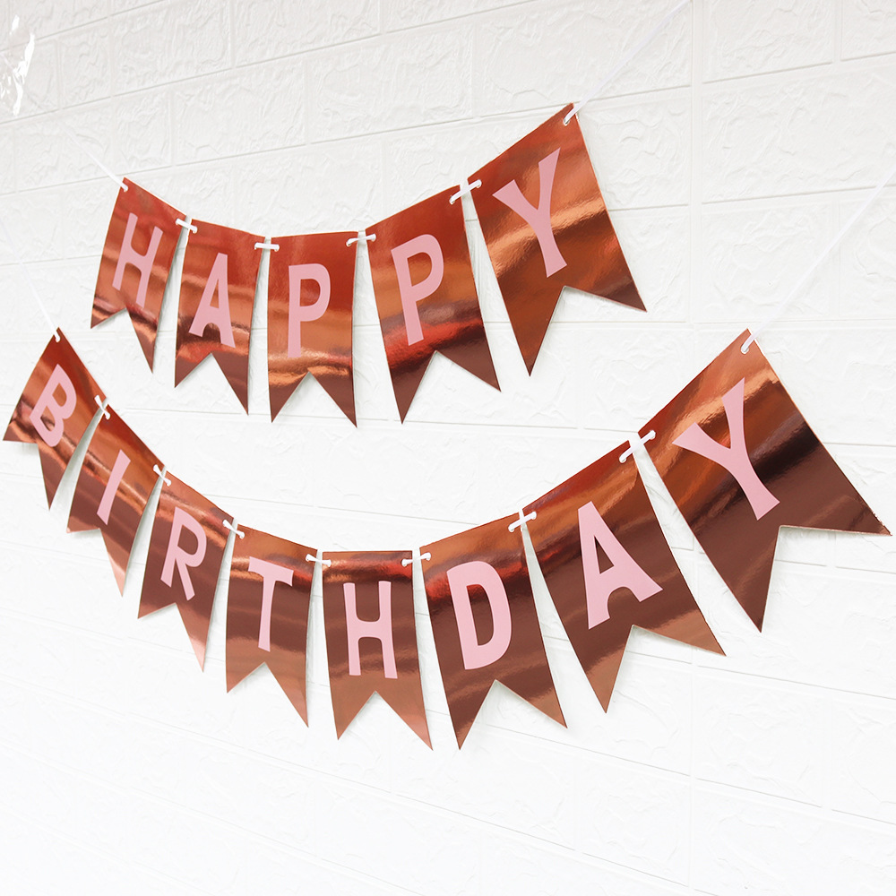 Guirnalda de Feliz Cumpleaños con Diseño de Cola de Pez en Dorado, Decoración para Fiesta de Cumpleaños
