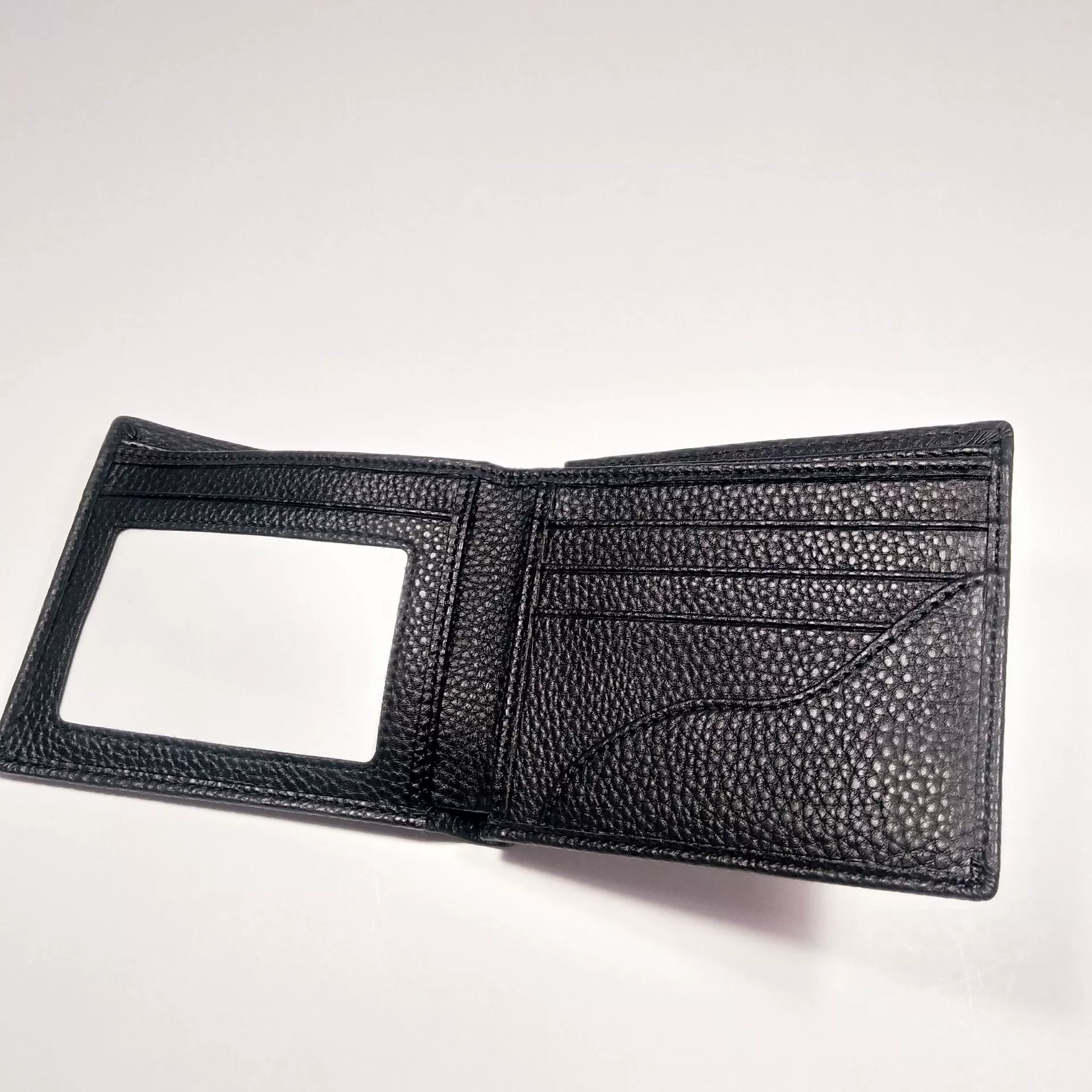 Leather wallet, short card holder, genuine leather, cowhide