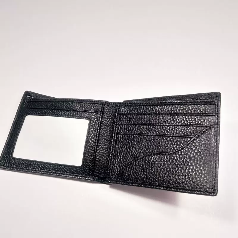 Leather wallet, short card holder, genuine leather, cowhide