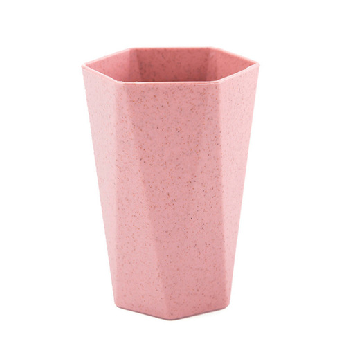 Thickened Wheat Straw Diamond Shaped Toothbrush Cup, Mouthwash Cup, Tooth Cup, Household Couple Toothbrush Cup, Wheat Aroma Oral Hygiene Cup