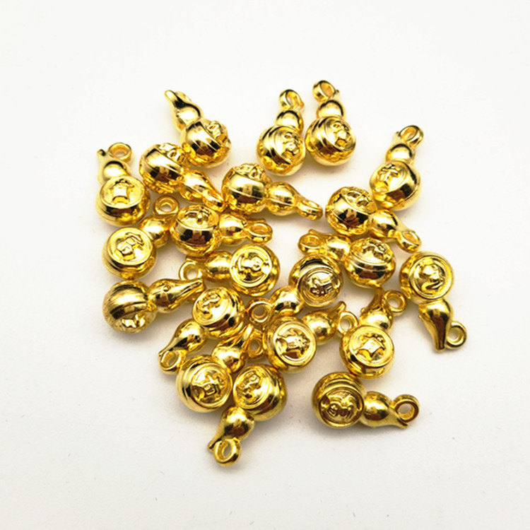 批发电镀葫芦珠子金色挂孔富贵葫芦手链串珠系列电镀塑料饰品配件