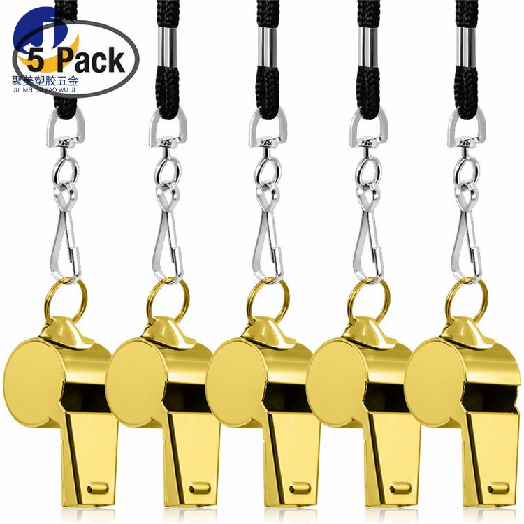 高品质不锈钢口哨 304不锈钢哨子 挂脖运动哨 求生工具 金色哨子