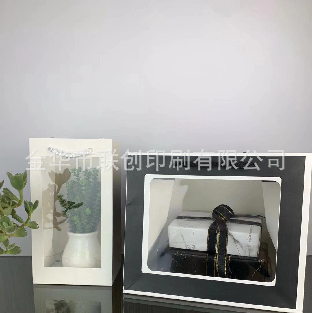 透明礼品袋 pp手提袋 蛋糕盒手提袋 鲜花手提袋