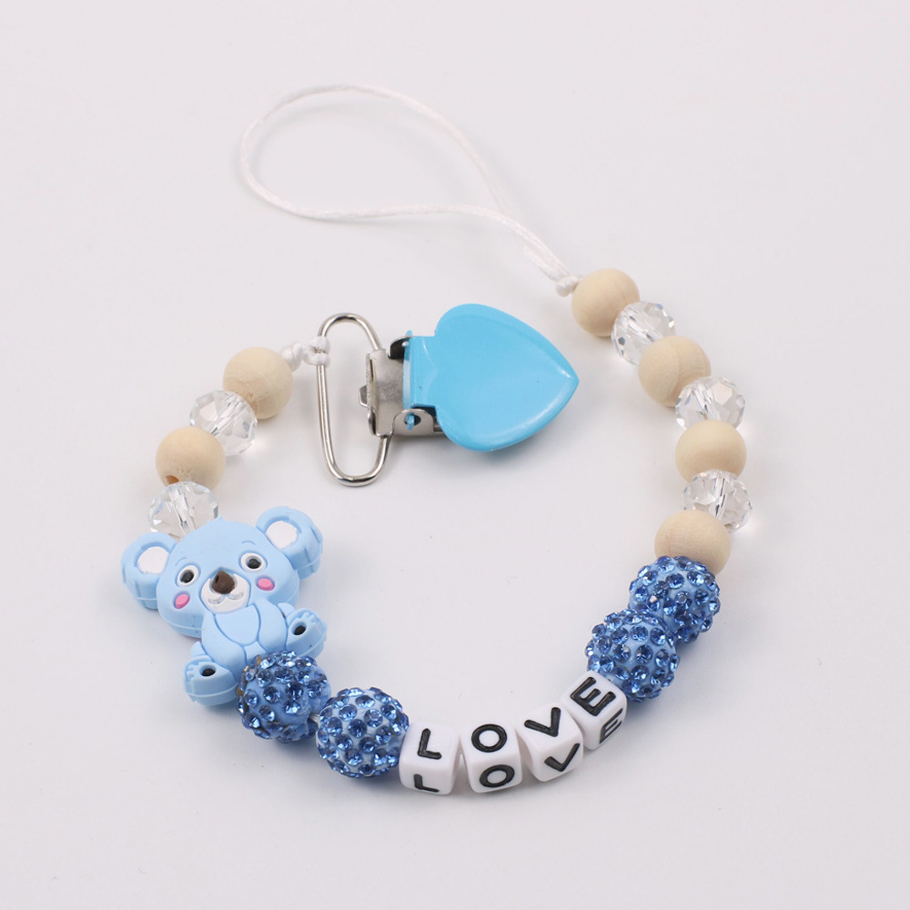 Bebé suministros de silicona bebé chupete cadena registro silicona Kaola dibujos animados anti-caída cadena