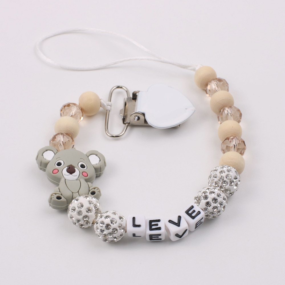 Bebé suministros de silicona bebé chupete cadena registro silicona Kaola dibujos animados anti-caída cadena