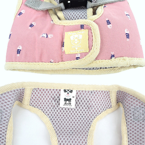 Pet harness manufacturer direct sales Korean style square printed breathable pet leash dog harness leash